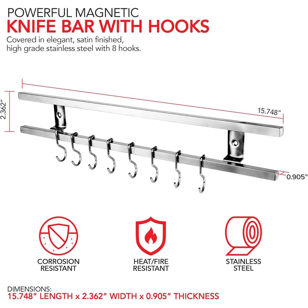16 Inch Stainless Steel Metal  - Magnetic Knife Strip review and price