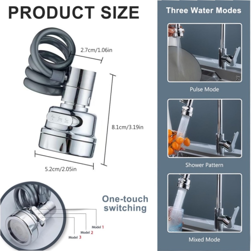 New 3 Modes Sink Faucet 360 De - Kitchen Gadgets Youtube review and price