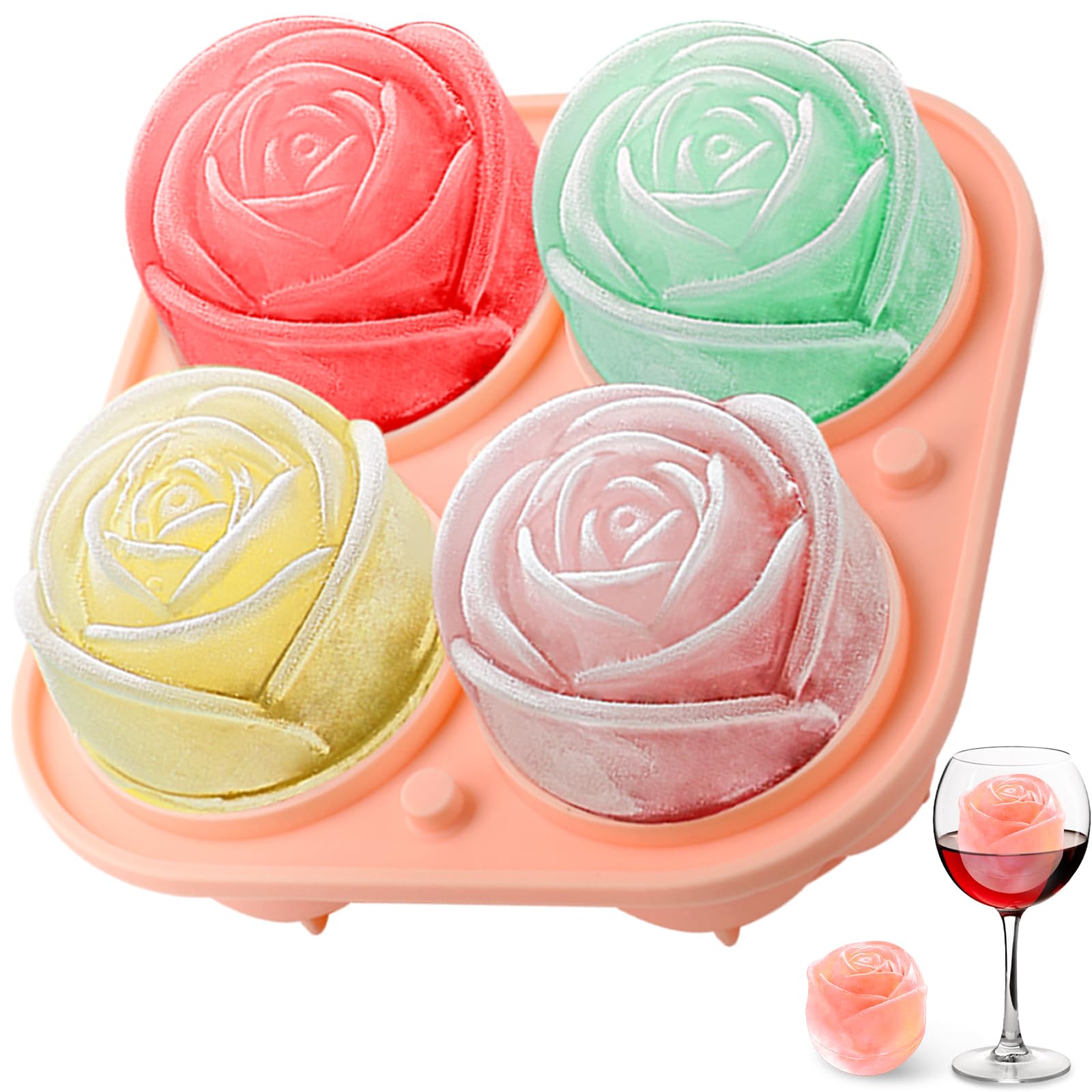 3D Rose Silicone Ice Molds 4-H - Kitchen Gadgets Baking review and price